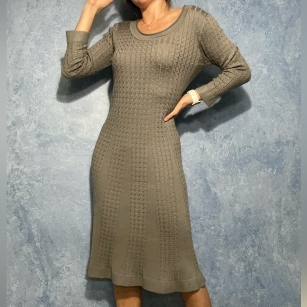 Sangria Gray Midi Sweater Dress